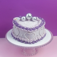 Lavender Heart Pearl Cake 1Kg